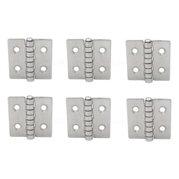 Scharnier - Rvs - 40x40mm - Vaste pen - Rechte hoek - 6 stuks Scharnier - Rvs - 40x40mm - Vaste pen - Rechte hoek - 6 stuks