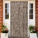 vidaXL Vliegengordijn 100x220 cm chenille bruin en wit