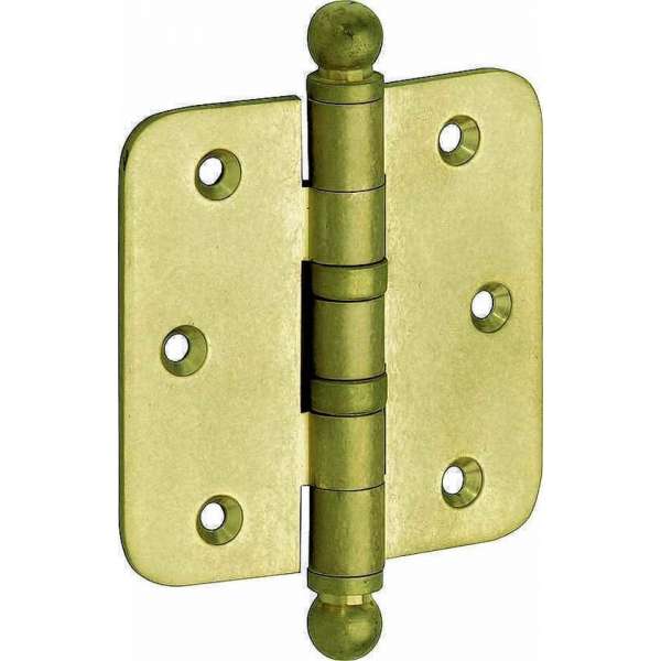 Kogellagerscharnier ronde hoek 76x76mm messing titaan bol Kogellagerscharnier ronde hoek 76x76mm messing titaan bol