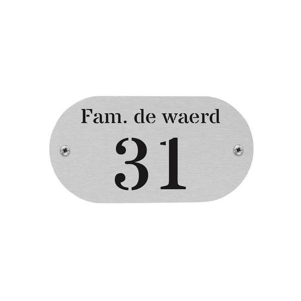 RVS Naambord ovaal 15 x 8 cm RVS Naambord ovaal 15 x 8 cm
