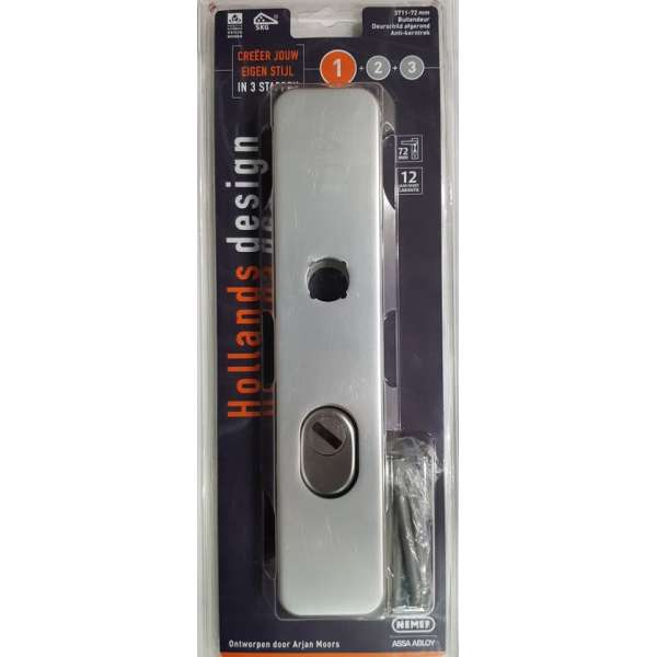 NEMEF veiligheidsschild euro 3711-72mm lang, rond, SKG3, aluminium, buitendeur, anti kerntrek NEMEF veiligheidsschild euro 3711-72mm lang, rond, SKG3, aluminium, buitendeur, anti kerntrek
