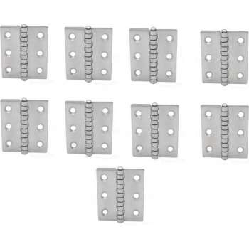 Scharnier - Rvs - 60x50mm - Vaste pen - Rechte hoek - 9 stuks