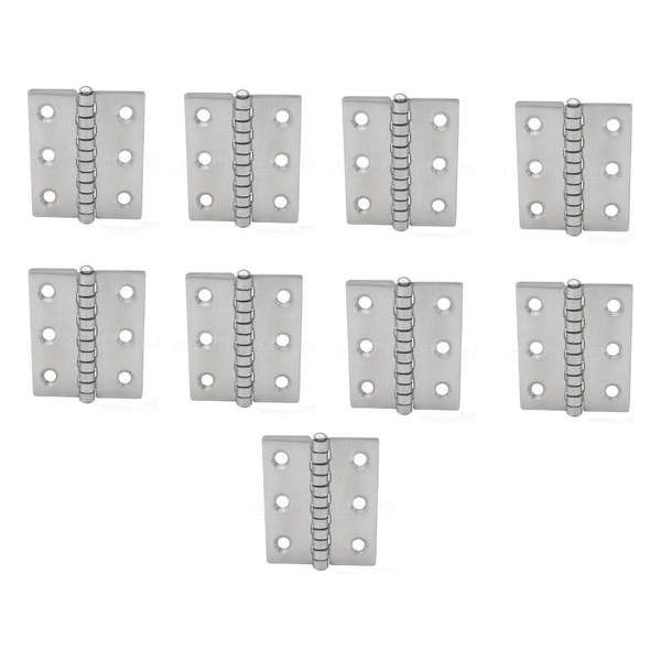 Scharnier - Rvs - 60x50mm - Vaste pen - Rechte hoek - 9 stuks Scharnier - Rvs - 60x50mm - Vaste pen - Rechte hoek - 9 stuks