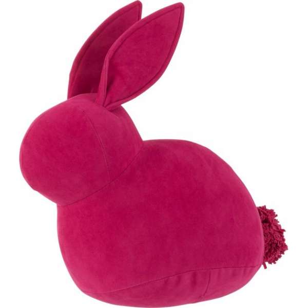 J-Line Konijn Deurstop Mat Fluweel Roze Medium J-Line Konijn Deurstop Mat Fluweel Roze Medium