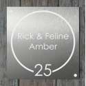 Naambordje voordeur RVS|Naambord 20x20cm