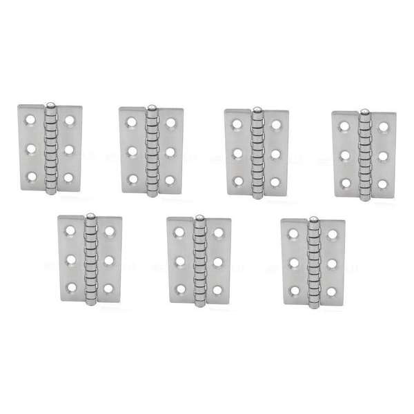 Scharnier - Rvs - 60x40mm - Vaste pen - Rechte hoek - 7 stuks Scharnier - Rvs - 60x40mm - Vaste pen - Rechte hoek - 7 stuks