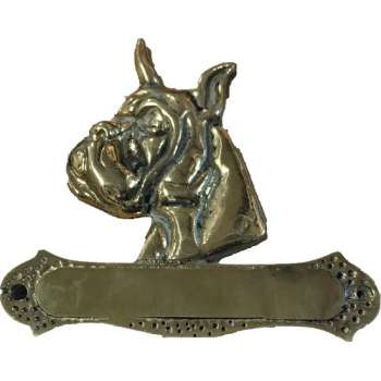 Naambordje - Kop Dog - Messing