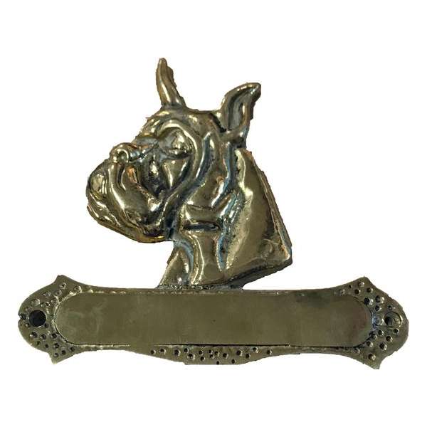 Naambordje - Kop Dog - Messing Naambordje - Kop Dog - Messing