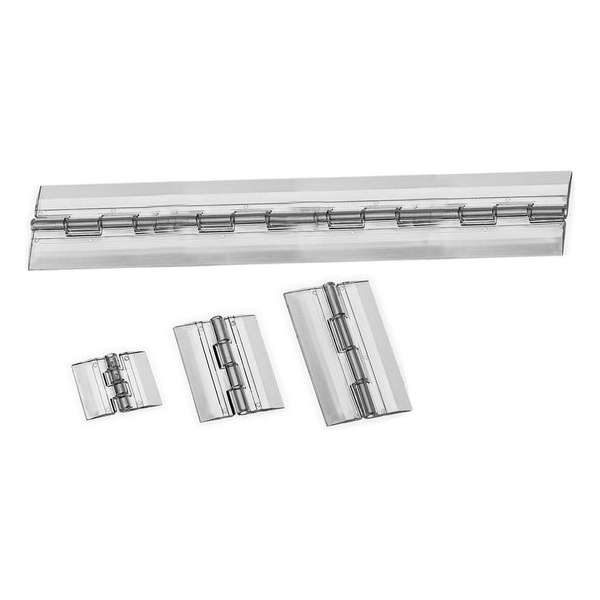 Set van 5 plastic scharnieren, transparant, 200x42 mm Set van 5 plastic scharnieren, transparant, 200x42 mm