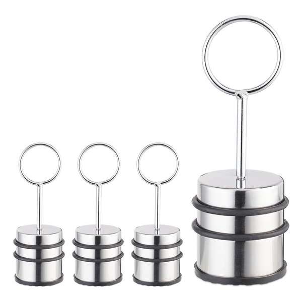 Relaxdays 4 x deurstopper greep - deurstop massief - geborsteld edelstaal - deurbuffer Relaxdays 4 x deurstopper greep - deurstop massief - geborsteld edelstaal - deurbuffer