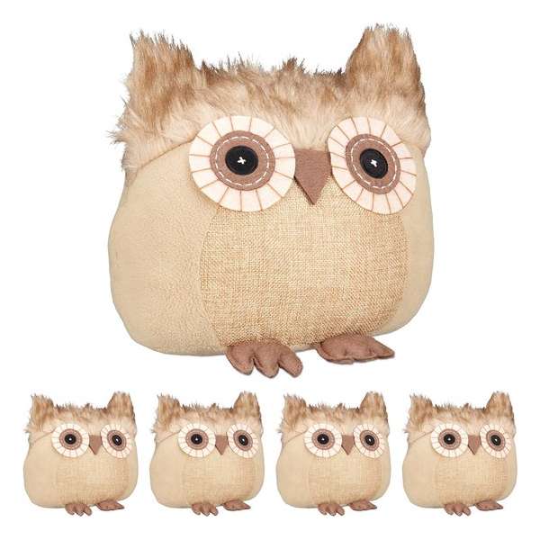 Relaxdays 5 x deurstopper uil - deurbuffer - deurstop - deurhouder - dier - decoratie Relaxdays 5 x deurstopper uil - deurbuffer - deurstop - deurhouder - dier - decoratie