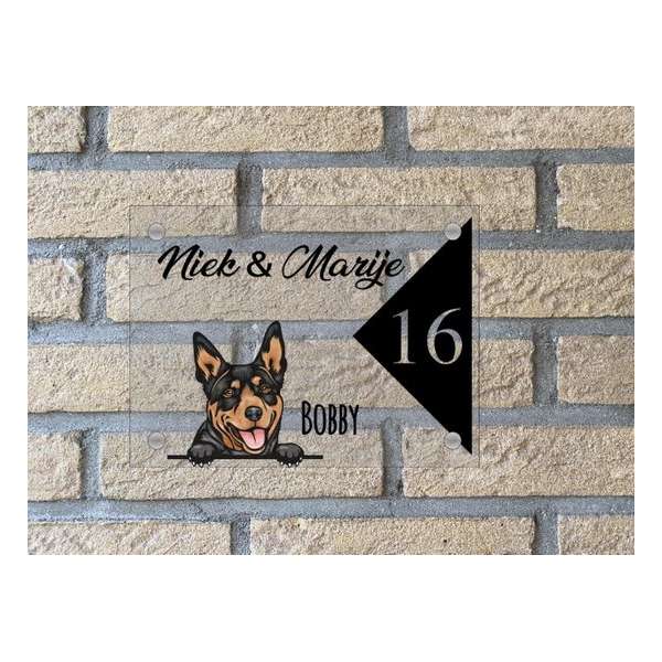 Naambordje voordeur hond Australian Kelpie Naambordje voordeur hond Australian Kelpie