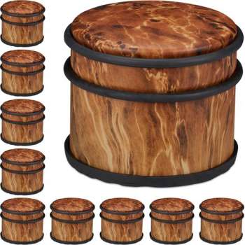 Relaxdays 10x deurstopper binnen - deurhouder roestvrij staal - deurbuffer - houtlook
