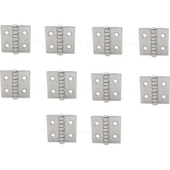 Scharnier - Rvs - 40x40mm - Vaste pen - Rechte hoek - 10 stuks