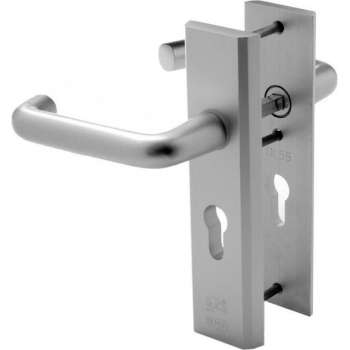 Nemef veiligheidsdeurbeslag 3407 - Kruk/Kruk - Afstand 72mm - SKG*** - Aluminium - In zichtverpakking