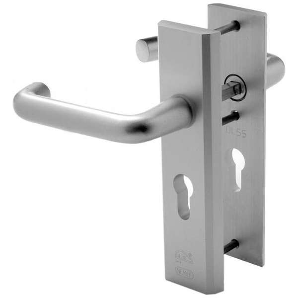 Nemef veiligheidsdeurbeslag 3407 - Kruk/Kruk - Afstand 72mm - SKG*** - Aluminium - In zichtverpakking Nemef veiligheidsdeurbeslag 3407 - Kruk/Kruk - Afstand 72mm - SKG*** - Aluminium - In zichtverpakking