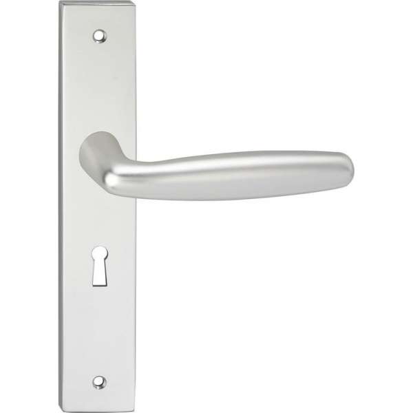 Impresso Cambridge Deurklink – Deurbeslag – Vierkant – Deurschild met Schroeven en Sleutelgat – Zilver Impresso Cambridge Deurklink – Deurbeslag – Vierkant – Deurschild met Schroeven en Sleutelgat – Zilver