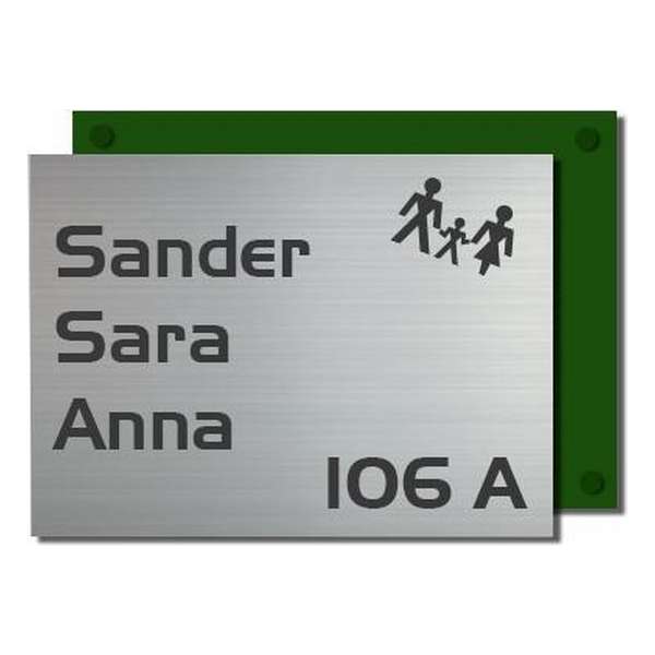 Naambordje RVS Kunststof | Cubo-Line groen 25x20 cm Naambordje RVS Kunststof | Cubo-Line groen 25x20 cm