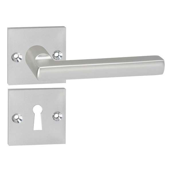 Impresso Leeds Deurklink – Deurbeslag – Vierkant – Rozet met Schroeven en Sleutelgat – Aluminium Impresso Leeds Deurklink – Deurbeslag – Vierkant – Rozet met Schroeven en Sleutelgat – Aluminium