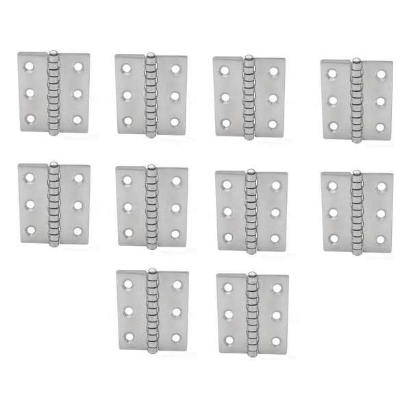Scharnier - Rvs - 60x50mm - Vaste pen - Rechte hoek - 10 stuks Scharnier - Rvs - 60x50mm - Vaste pen - Rechte hoek - 10 stuks
