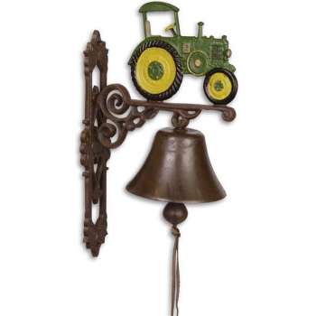 Deurbellen - Tractor, groen-geel - Gietijzer, set van 2