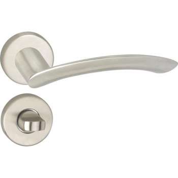 Impresso Watton Deurklink – Deurbeslag – Rond – Rozet met Toiletsluiting – Zilver