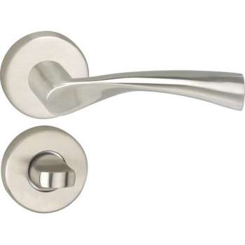 Impresso Wigston Deurklink – Deurbeslag – Rond – Rozet met Toiletsluiting – Zilver