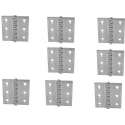 Scharnier - Rvs - 60x60mm - Vaste pen - Rechte hoek - 8 stuks