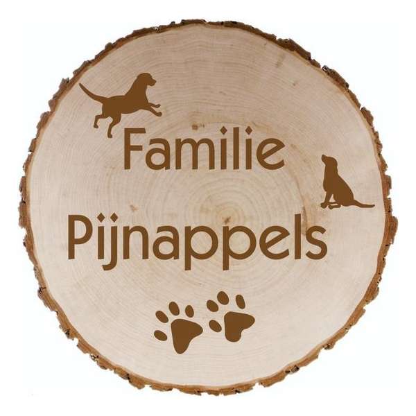 Houten naambord | naambordje voordeur hout| Duurzame naambord hout Ø 21 t/m 23 cm Houten naambord | naambordje voordeur hout| Duurzame naambord hout Ø 21 t/m 23 cm