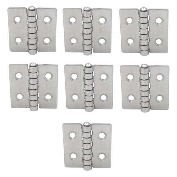 Scharnier - Rvs - 40x30mm - Vaste pen - Rechte hoek - 7 stuks Scharnier - Rvs - 40x30mm - Vaste pen - Rechte hoek - 7 stuks