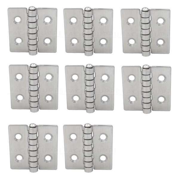 Scharnier - Rvs - 40x30mm - Vaste pen - Rechte hoek - 8 stuks