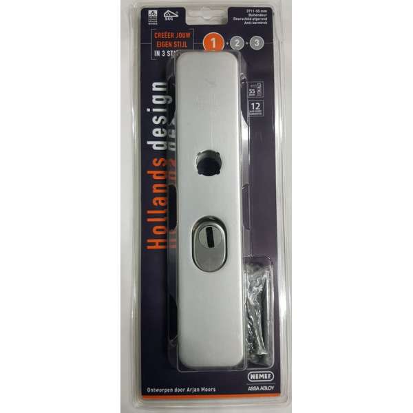 NEMEF veiligheidsschild afgerond, euro, 3711 - 55mm, SKG3, anti kerntrek, aluminium NEMEF veiligheidsschild afgerond, euro, 3711 - 55mm, SKG3, anti kerntrek, aluminium