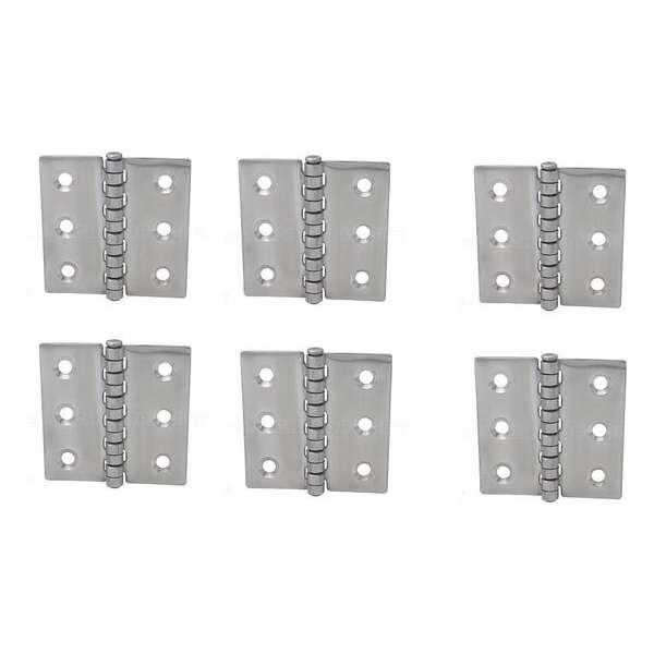 Scharnier - Rvs - 80x80mm - Vaste pen - Rechte hoek - 6 stuks Scharnier - Rvs - 80x80mm - Vaste pen - Rechte hoek - 6 stuks