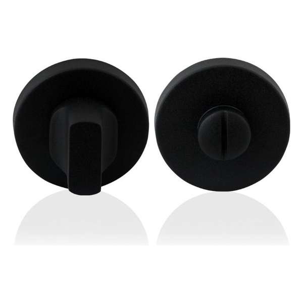 GPF Toiletgarnituur rond 50x8 mm stift 5 mm grote knop zwart GPF Toiletgarnituur rond 50x8 mm stift 5 mm grote knop zwart