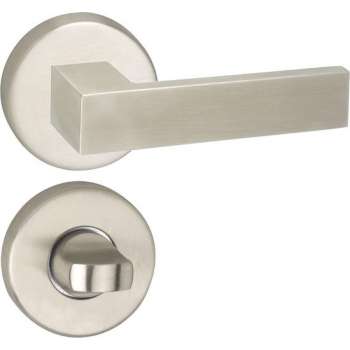 Impresso Luton Deurklink – Deurbeslag – Rond – Rozet met Toiletsluiting – Zilver