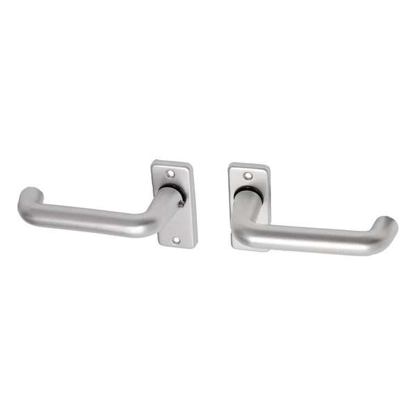 Wovar Deurkruk op rozet aluminium rechthoekig coupemodel - Per Set Wovar Deurkruk op rozet aluminium rechthoekig coupemodel - Per Set