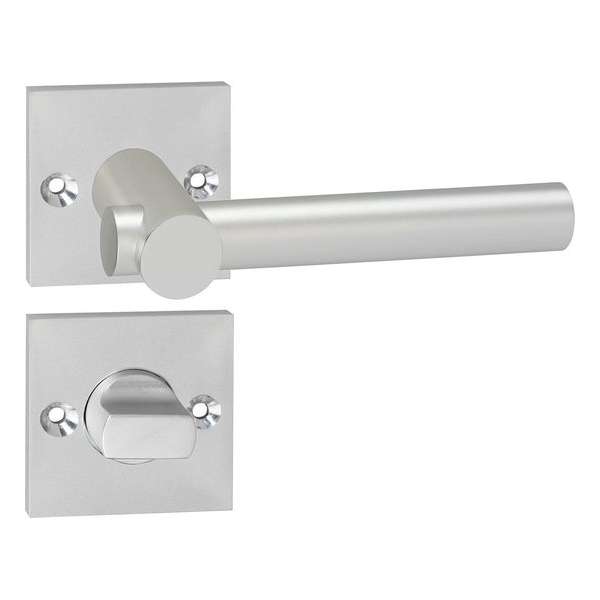 Impresso Dover Deurklink – Deurbeslag – Vierkant – Rozet met Schroeven en Toiletsluiting – Aluminium Impresso Dover Deurklink – Deurbeslag – Vierkant – Rozet met Schroeven en Toiletsluiting – Aluminium
