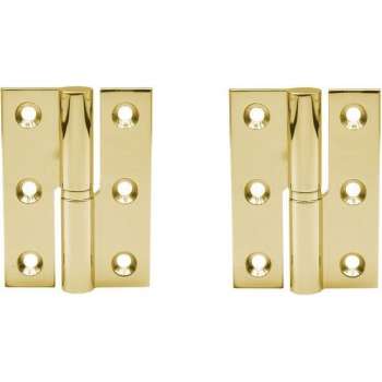 Paumelle - 70x50mm - Messing gepolijst - Linksdraaiend - 2 stuks