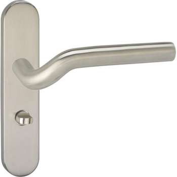Impresso Newport Deurklink – Deurbeslag – Ovaal – Deurschild met Toiletsluiting – Zilver
