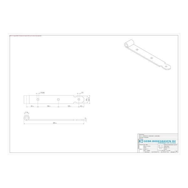 GB Heng voor pen diameter 16mm elektrolytisch verzinkt 300 424050 GB Heng voor pen diameter 16mm elektrolytisch verzinkt 300 424050