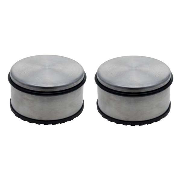Set van 10x stuks aluminium deurstoppers met rubber 11 cm - Deurstops/deurvastzetters Set van 10x stuks aluminium deurstoppers met rubber 11 cm - Deurstops/deurvastzetters
