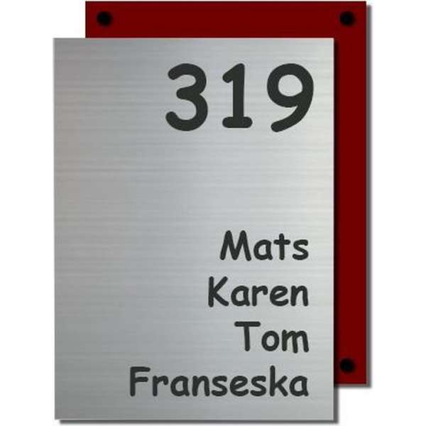 Naambordje RVS Kunststof | Cubo-Line rood 20x30 cm Naambordje RVS Kunststof | Cubo-Line rood 20x30 cm