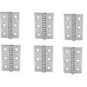 Scharnier - Rvs - 60x40mm - Vaste pen - Rechte hoek - 6 stuks