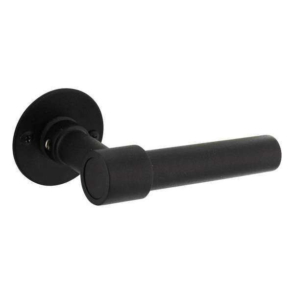 Intersteel Deurkruk L/L-model met rozet 2 mm rvs/zwart Intersteel Deurkruk L/L-model met rozet 2 mm rvs/zwart