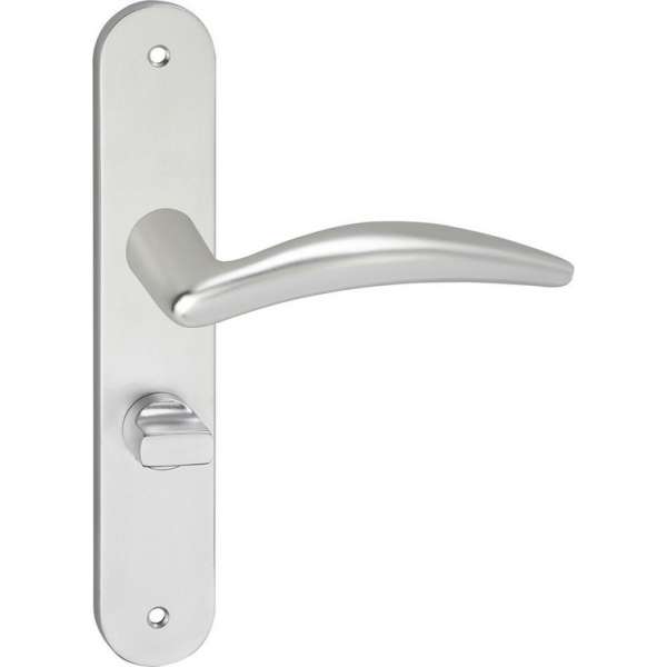Impresso Windsor Deurklink – Deurbeslag – Ovaal – Deurschild met Schroeven en Toiletsluiting – Aluminium Impresso Windsor Deurklink – Deurbeslag – Ovaal – Deurschild met Schroeven en Toiletsluiting – Aluminium