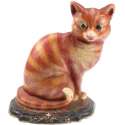 Kat rood deurstopper metaal 25x10x30cm