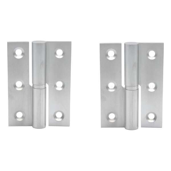Paumelle - 70x50mm - Messing mat chroom - Rechtsdraaiend - 2 stuks Paumelle - 70x50mm - Messing mat chroom - Rechtsdraaiend - 2 stuks