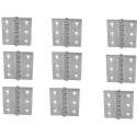Scharnier - Rvs - 80x80mm - Vaste pen - Rechte hoek - 9 stuks