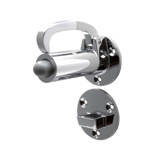 Deurvastzetter - met valhaak - 102mm - Messing gepolijst chroom - S&B - 251501.6 Deurvastzetter - met valhaak - 102mm - Messing gepolijst chroom - S&B - 251501.6