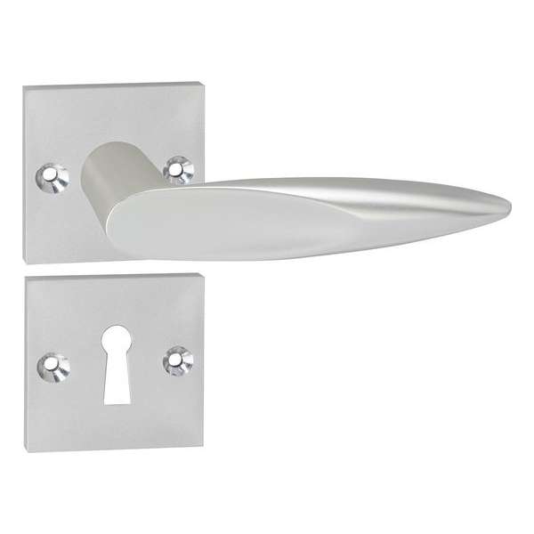 Impresso Sutton Deurklink – Deurbeslag – Vierkant – Rozet met Schroeven en Sleutelgat – Aluminium Impresso Sutton Deurklink – Deurbeslag – Vierkant – Rozet met Schroeven en Sleutelgat – Aluminium